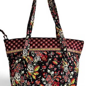 Vera Bradley Anastasia Large Tote Shoulder Bag Floral Quilted Zip